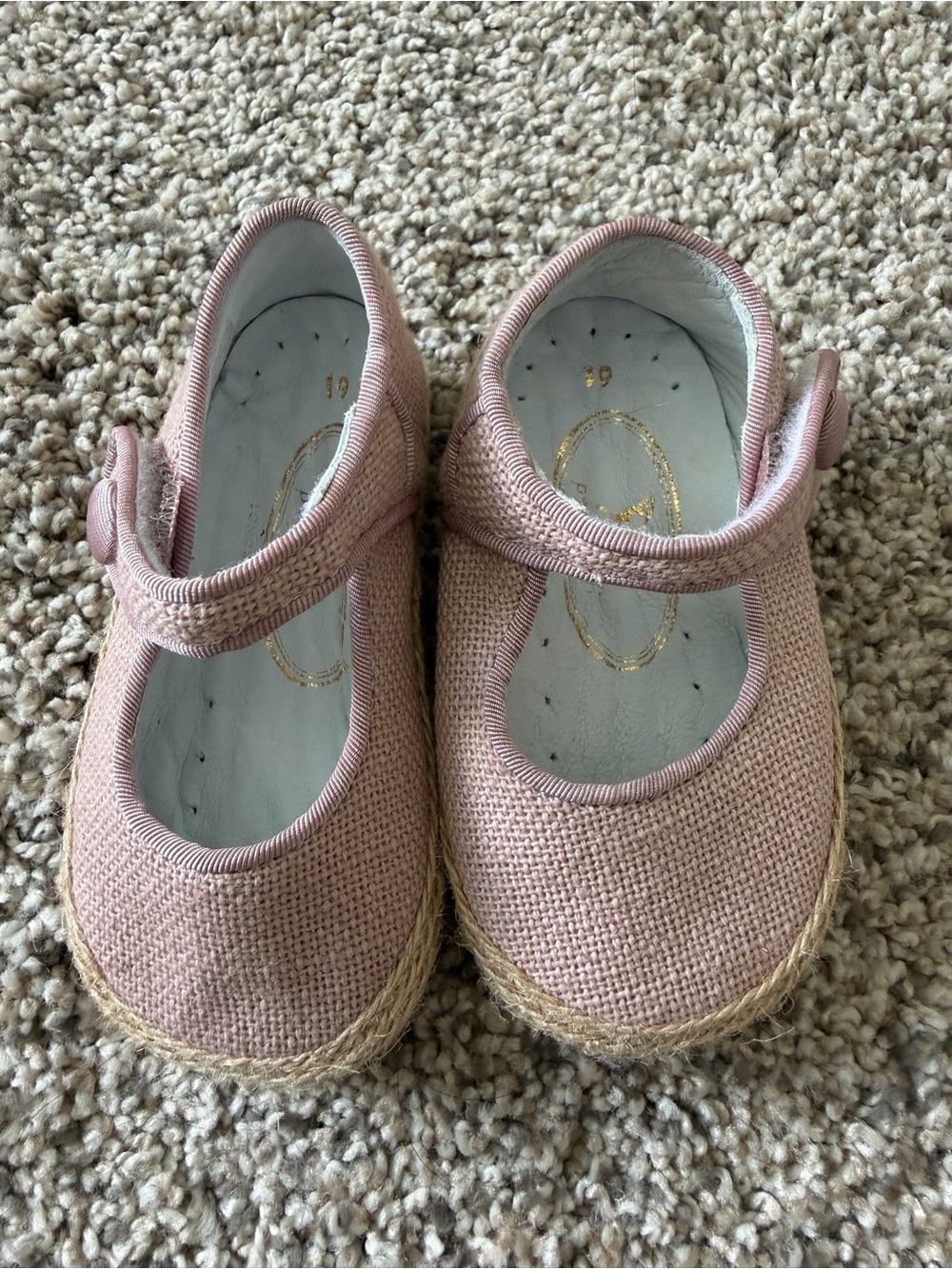 Baby Girl Pink Mary Jane Espadrille EU size 19